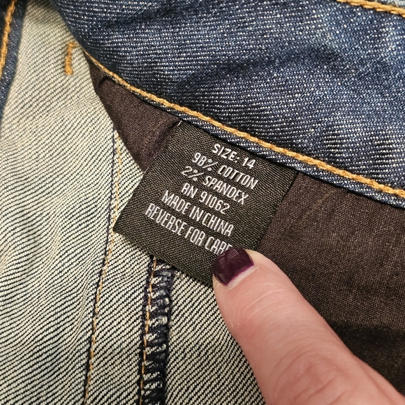 Standards & Practices Distressed Patchwork Straight Leg Jeans Size 14 - Picture 7 of 14